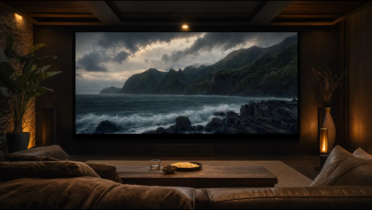 Escena de película proyectada, ilustrando qué es IPTV Guatemala y la calidad de imagen esperada